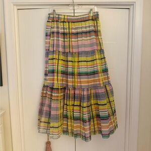 Vilagallo Vibrant Striped Maxi Skirt